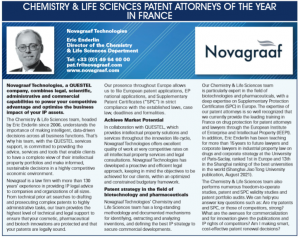 équipe Chimie & Sciences du vivant Novagraaf "Patent Attorneys of the Year" par Global Law Experts