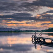 UK IP address for service sunset over lake