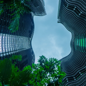 Photo de l'oeil de poisson de la ville de Garden Skyscraper Singapour | Novagraaf