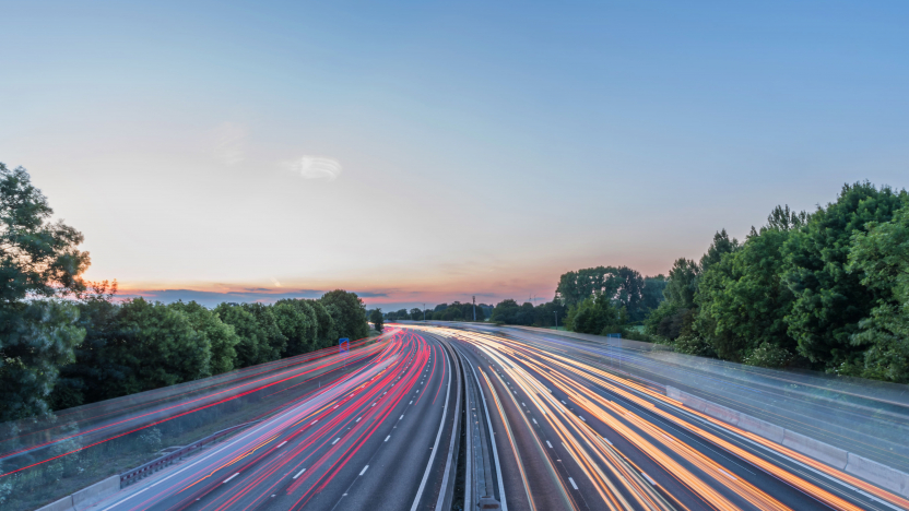 autoroute coucher de soleil