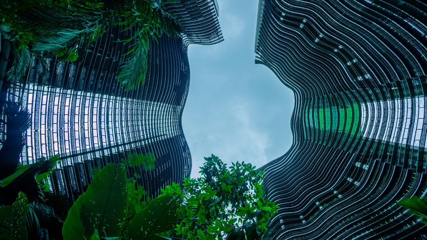 Photo de l'oeil de poisson de la ville de Garden Skyscraper Singapour | Novagraaf