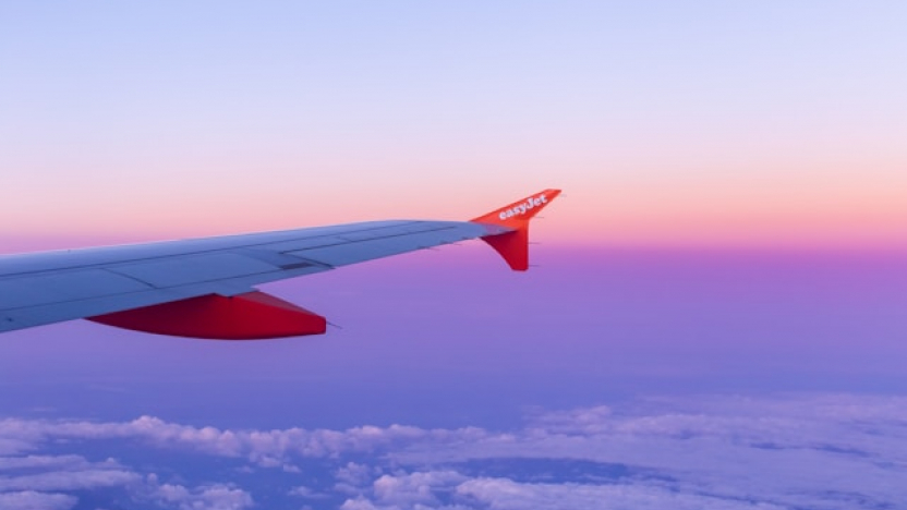 Easyjet airline and brand extension, picture of aeroplane wing